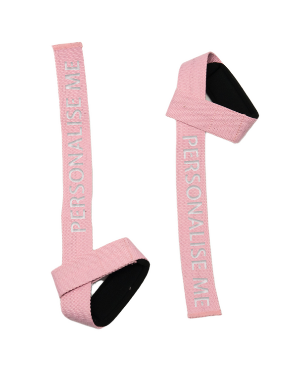 Personalised Lifting Straps - Pink