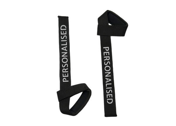 Personalised Lifting Straps - Black