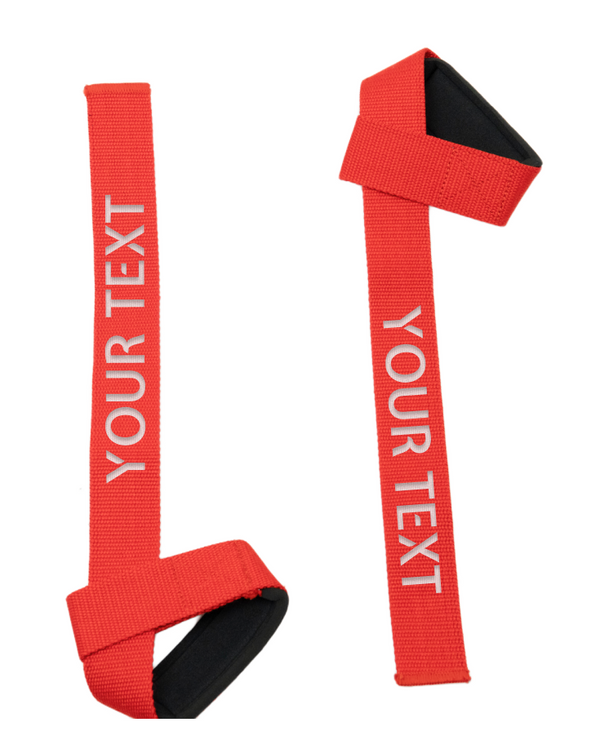 Personalised Lifting Straps - Red