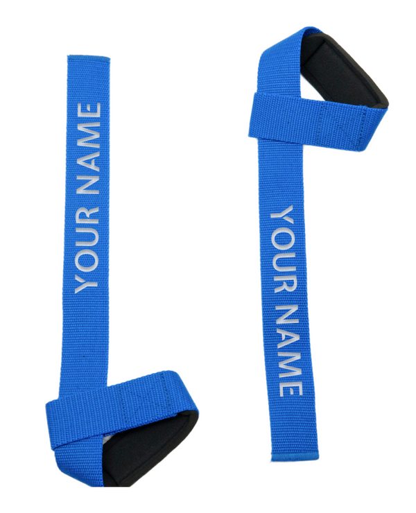 Personalised Lifting Straps - Royal Blue